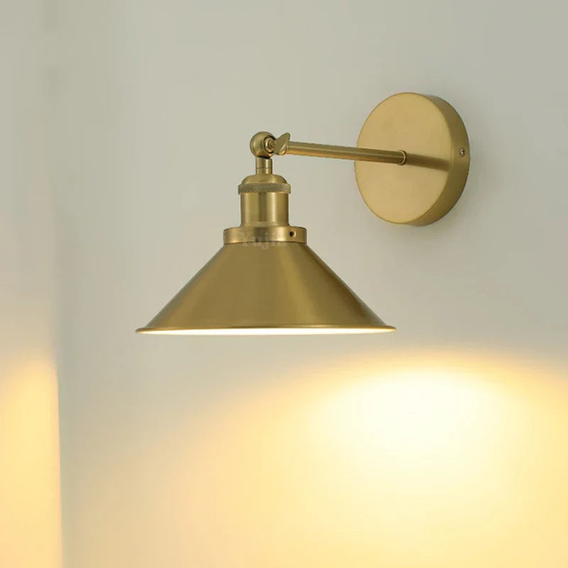 Height adjustable retro wall sconce with decorative lampshade