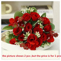 Artificial silk hortensia bouquet for elegant decoration - Red