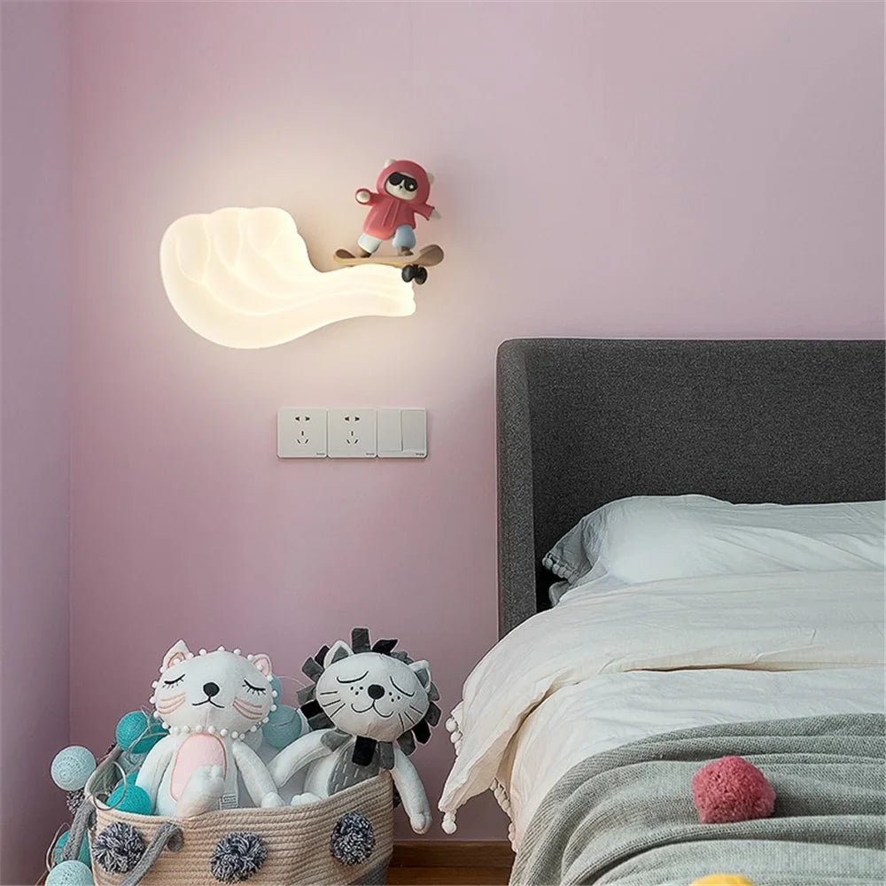 Led wall sconce whale and children's sailboat with changing colors - view 4