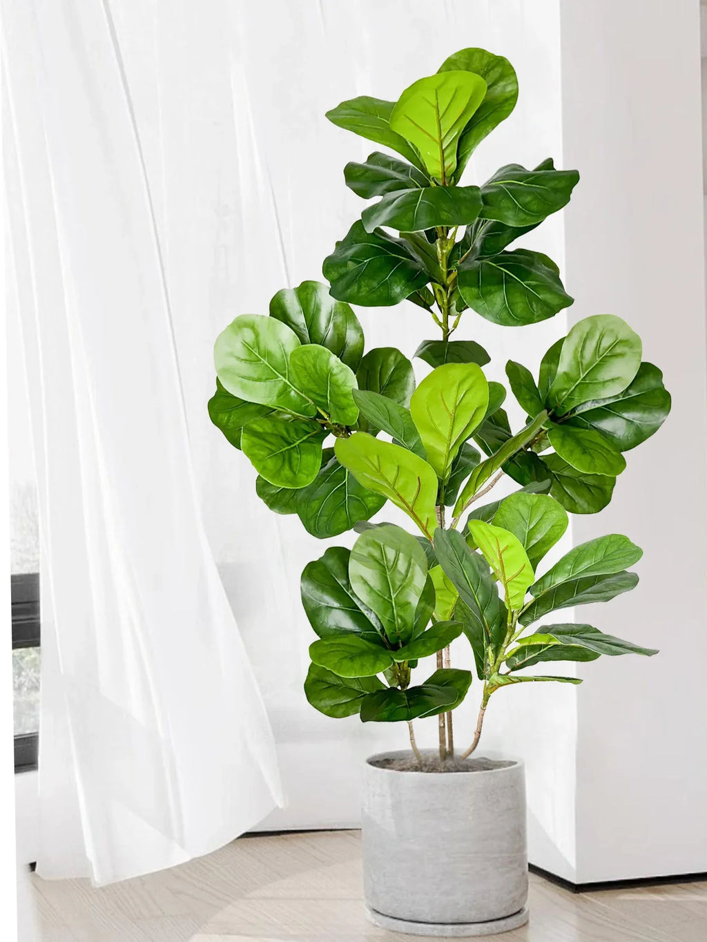 Rubber-Leaf Large Artificial Ficus Tree, Indoor Outdoor - view 4