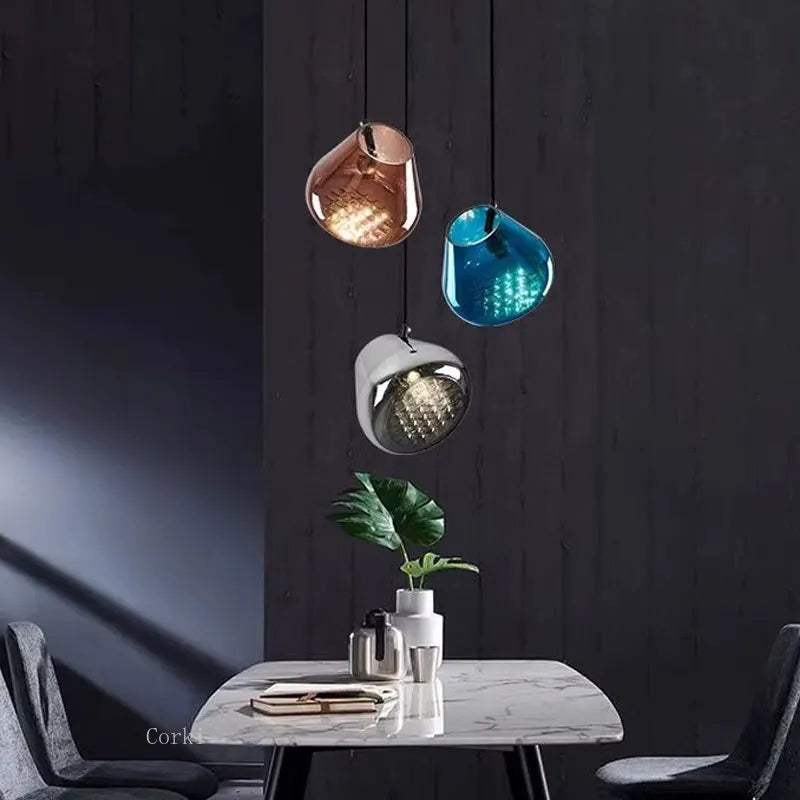 Glass chandelier design for kitchen bar and restaurant - view 3