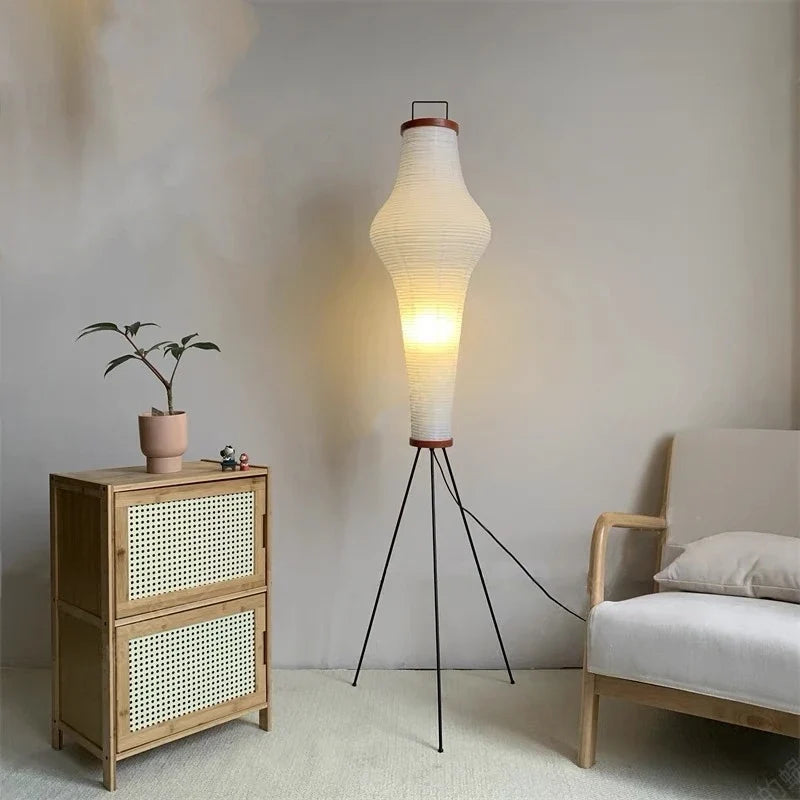 Japanese design rice paper floor lamp for modern interior - view 3