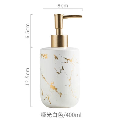 Black Marbled Bathroom Accessories Set, Ceramic Soap Dispenser, Toothbrush Holder, Box, Decoration - 1pcs 2