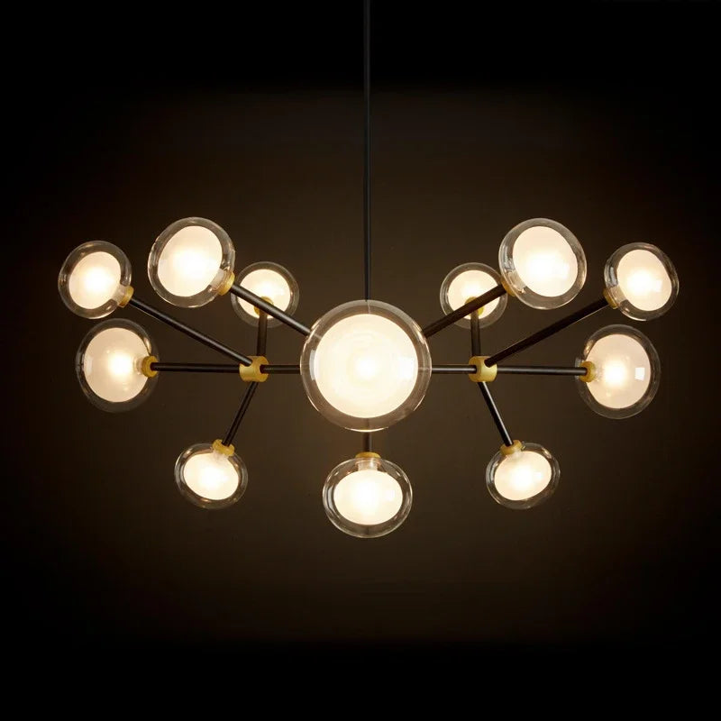 Nordic pendant light in resin and glass for modern decoration - view 3