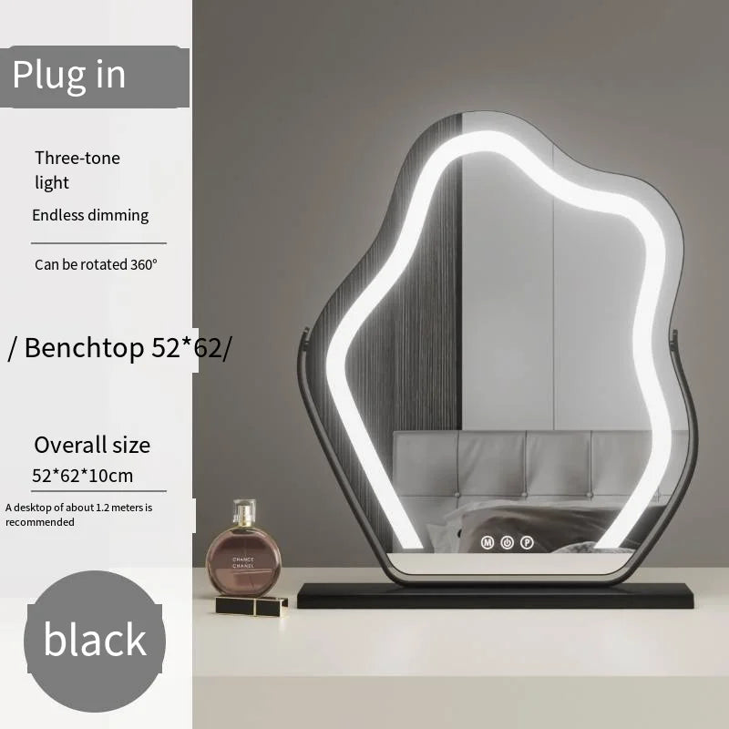 Vanity Mirror with Lights, Bathroom Mirror with Dimmable 3 Modes, 360 ° Rotary Touch Screen Control, Suable for Bedroom - 52x62cm 1