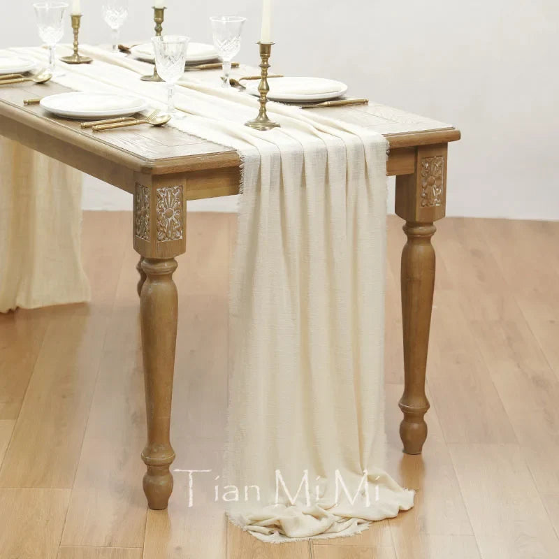 Cotton gauze retro bohemian table runner wedding decoration - view 3