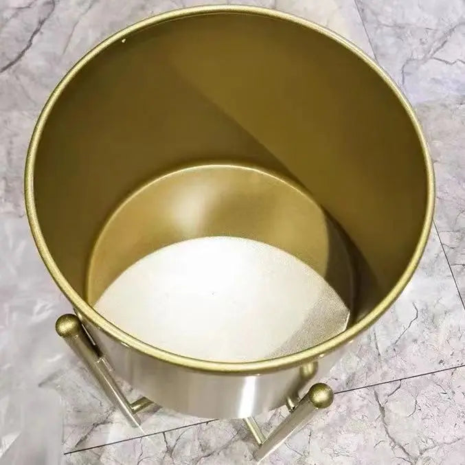 Creative cylindrical flower pot in metal for interior decoration - view 3