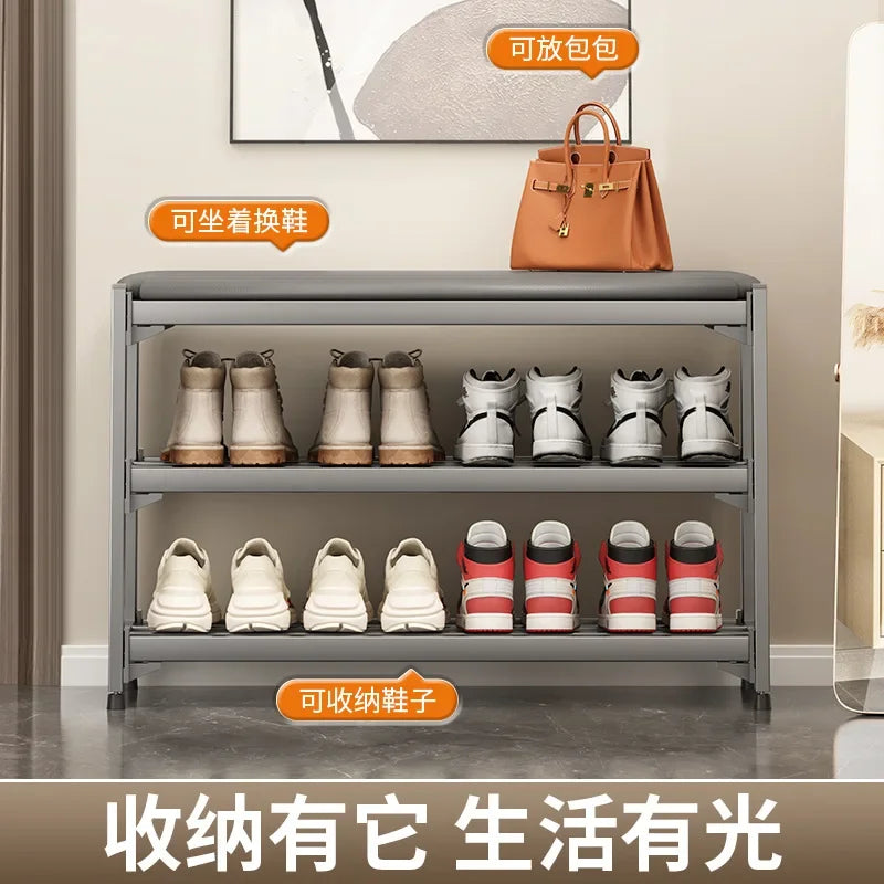 Padded foam shoe bench with practical storage - view 2