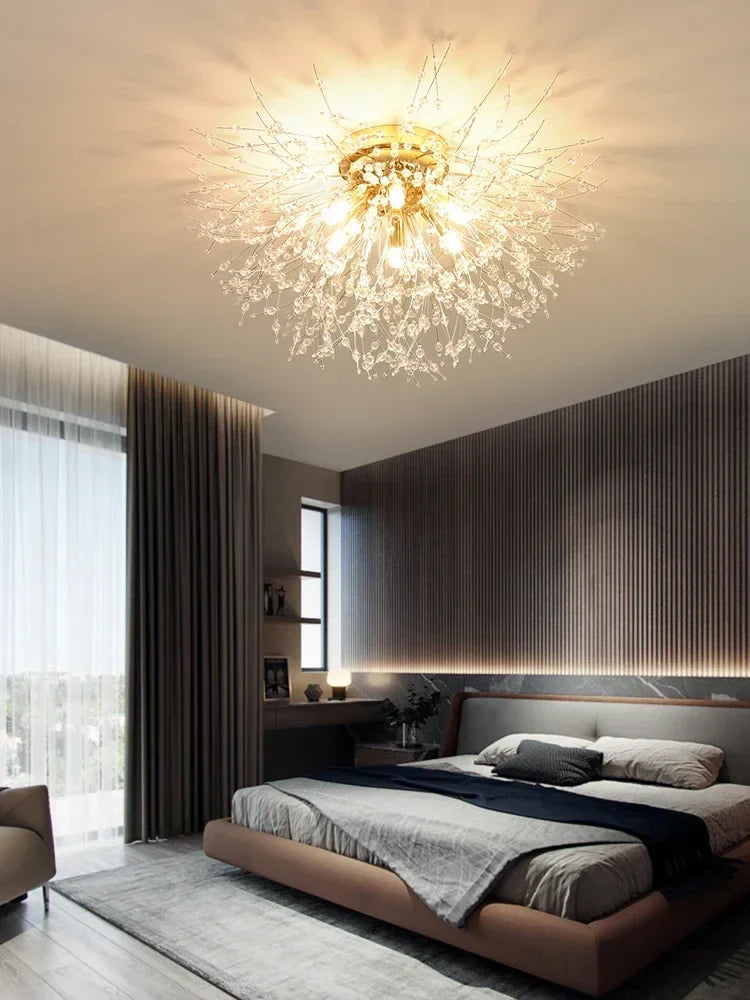 Modern Dandelion Crystal Pendant, Living Room, Dining Room, Bedroom Ceiling Light, Room Light, Fireball Decorative Light - view 5