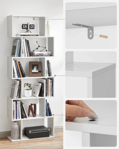 6-Tier Bookcase and Storage Unit Room Divider - view 2