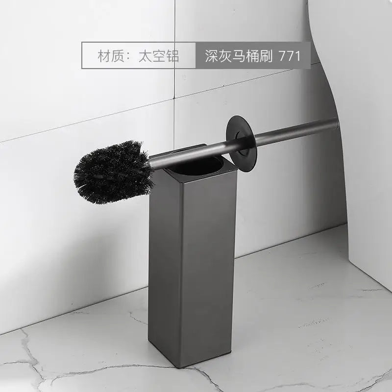 Toilet brush with bathroom holder - Square Gray