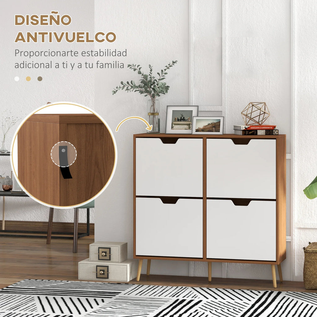 Folding shoe cabinet with 4 drawers for 16 pairs - view 4