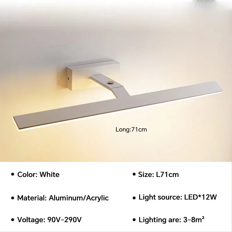 Modern waterproof led wall sconce for rotary and light mirror - Cool White / White 71cm