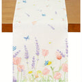 Watercolor Floral Butterfly Table Runner, Design 2 - 90x33cm