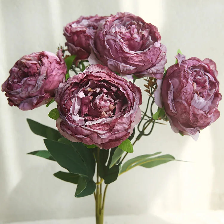 Bouquet of artificial peonies for decoration and photography - Purple