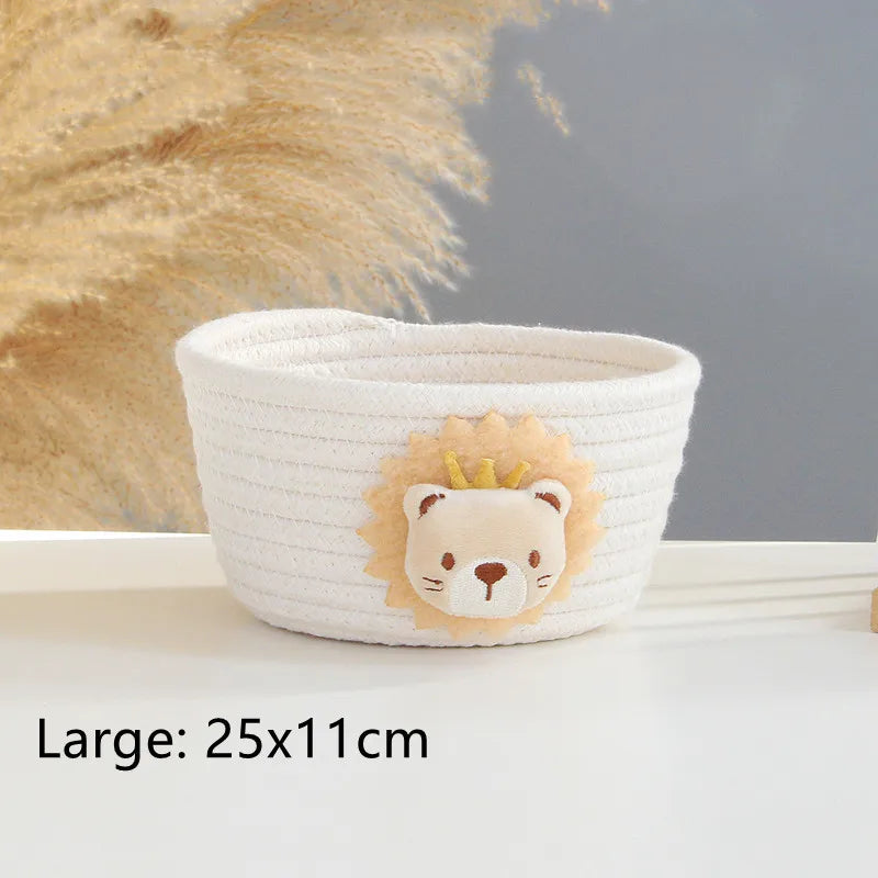 Woven storage basket for toys and various objects - White L