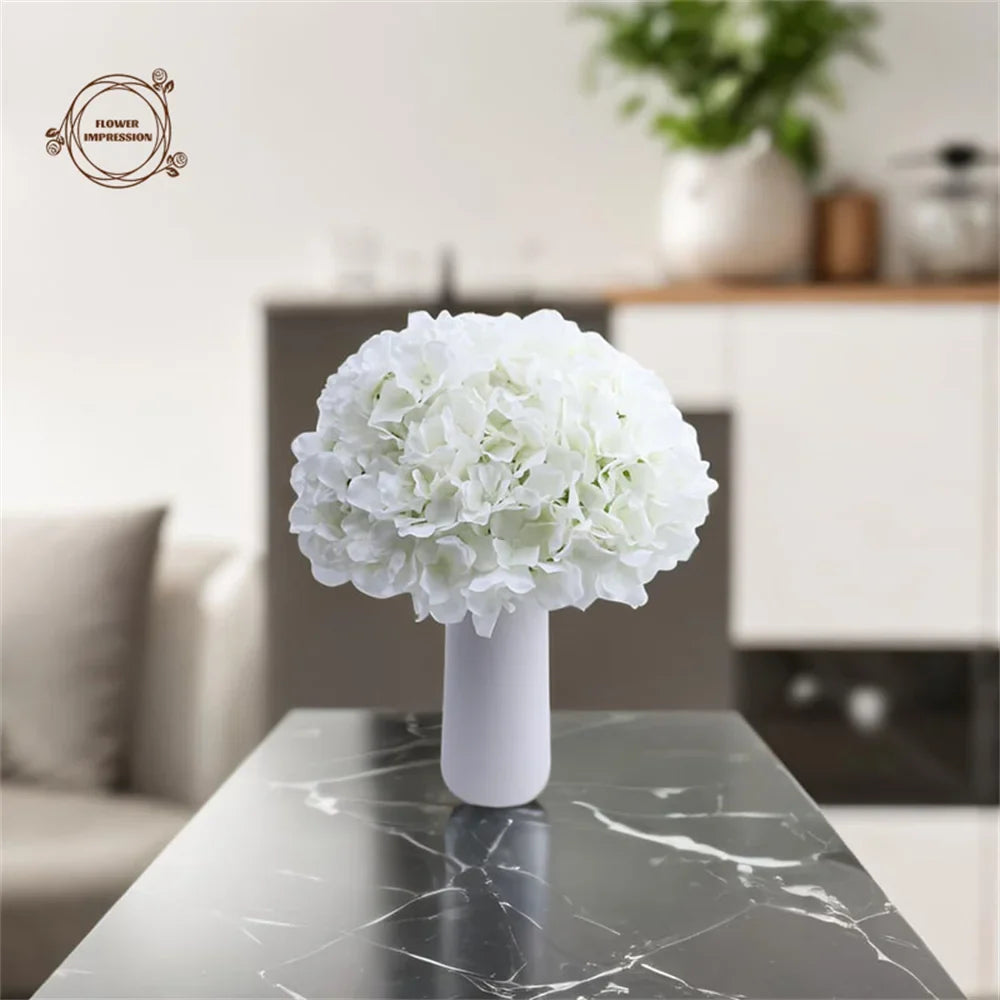 10 artificial hortensia heads for festive decoration - view 3