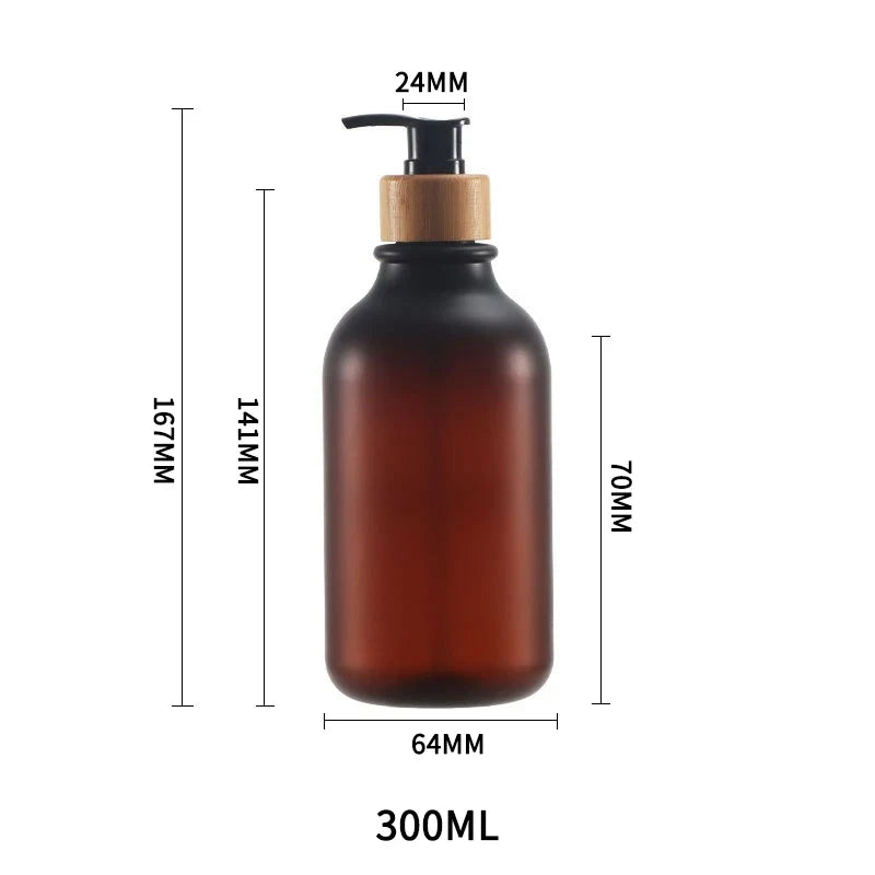 Portable soap dispenser bottle with pump - Frosted Brown - 300ml