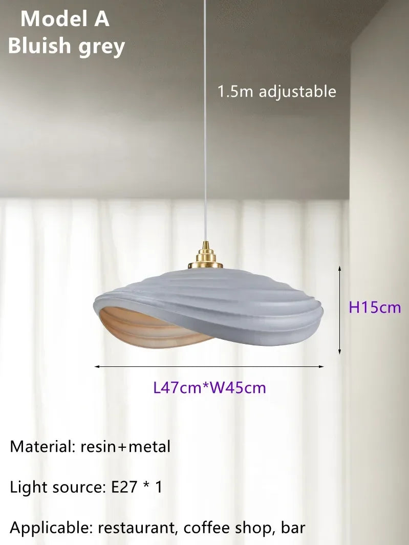 Modern Nordic design art pendant light for interior decoration - A-Bluish Gray / Natural Light