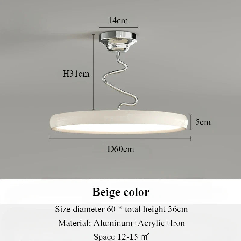 Modern light simple Nordic style aluminum with LED lights - Beige Color-D60cm / 3 couleurs