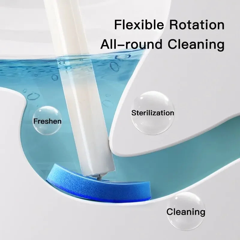 Disposable cleaning brush with long handle and replaceable head - view 3