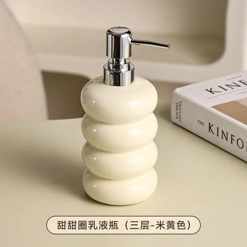 Ceramic bottle for disinfectant and soap dispenser - D