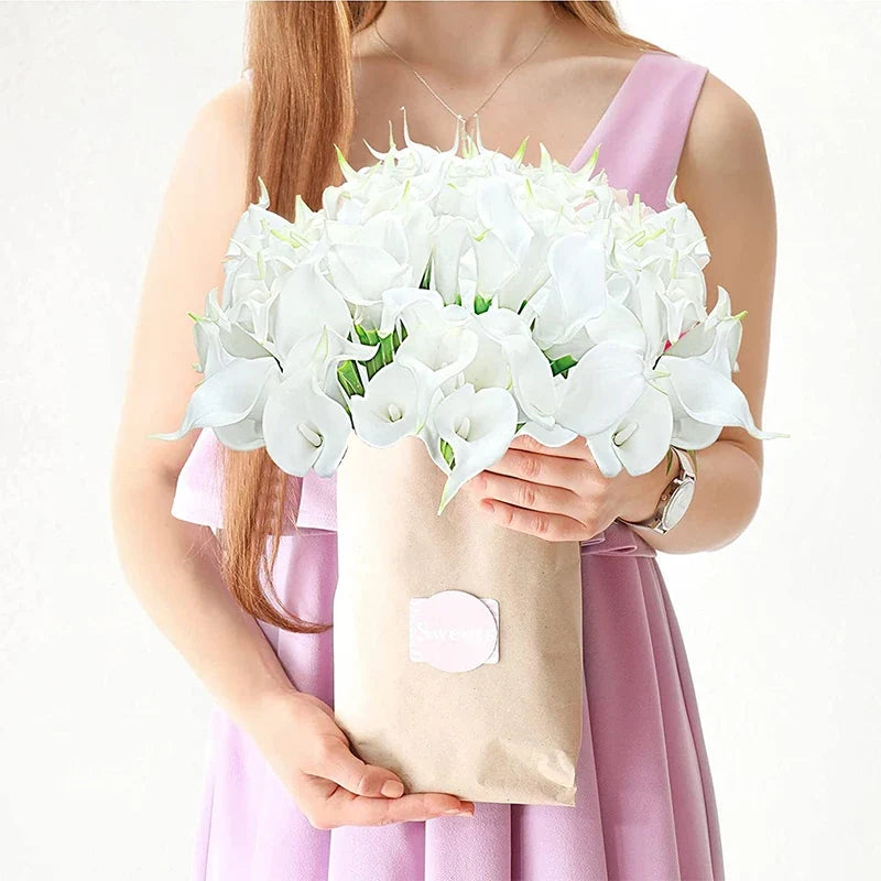 Lot of artificial flowers lys calla for wedding and floral decoration - view 5