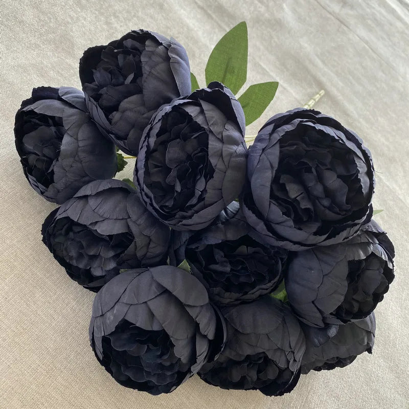 Timeless Artificial Peony Bouquet for Weddings - Dark Blue Autumn