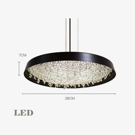 Chandelier in modern crystal black and white for interior decoration - Dimmable / Dia36cm