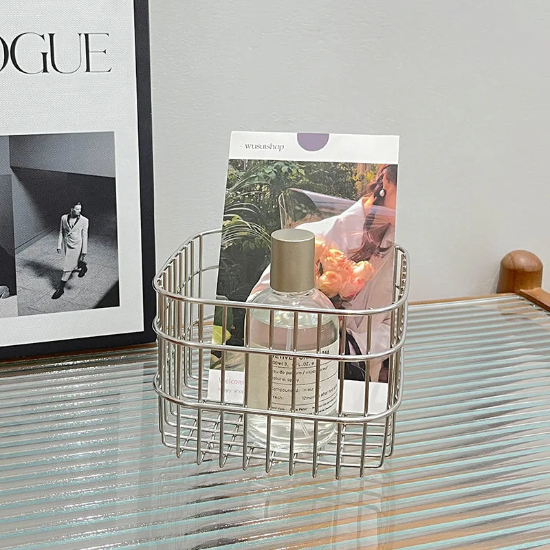 Stainless steel square storage basket to organize your interior - view 4