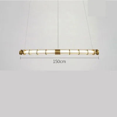 Modern pvc pendant light for elegant and minimalist interior decoration - Gold--150cm / Cool White