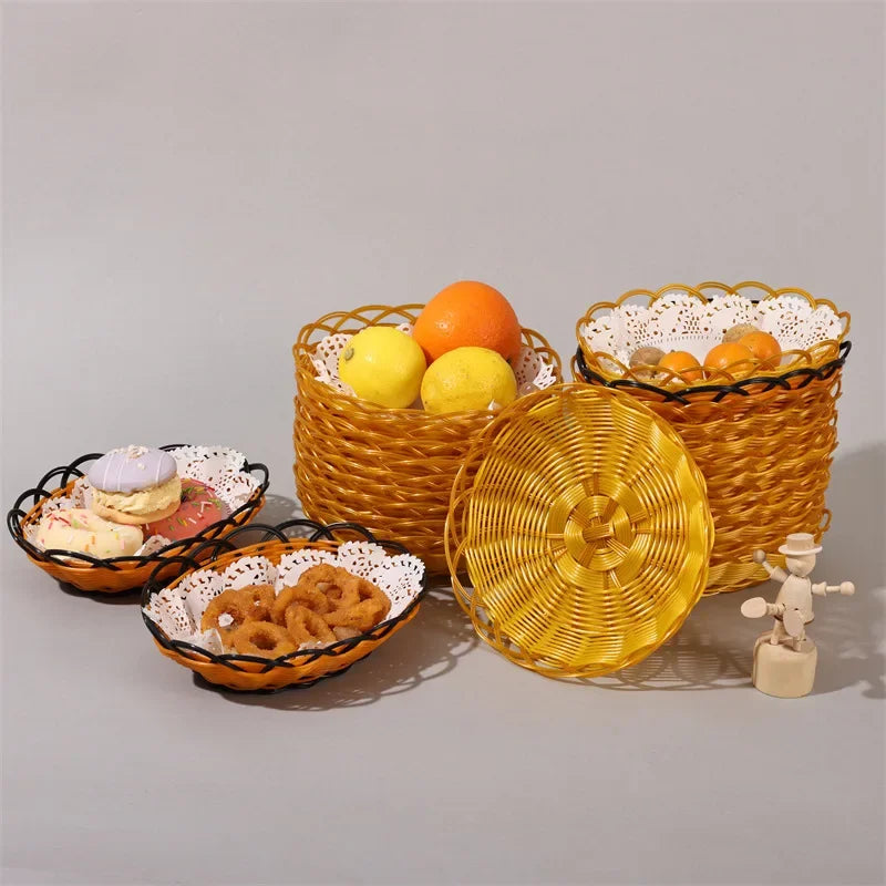 Woven rattan basket for fruit and food at home - view 5