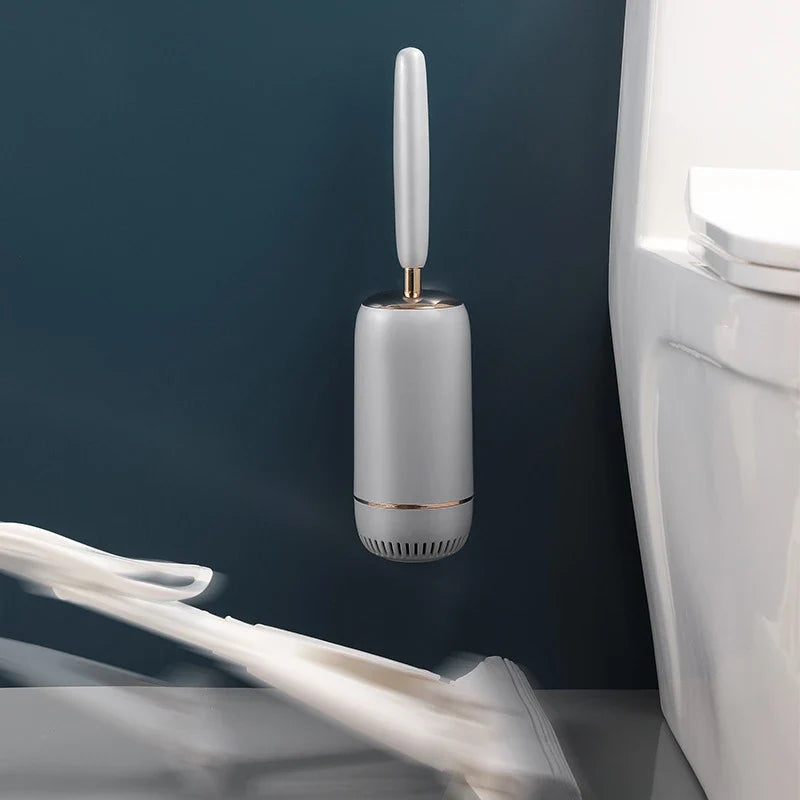 Wall toilet brush without silicone perforation with long handle - view 3