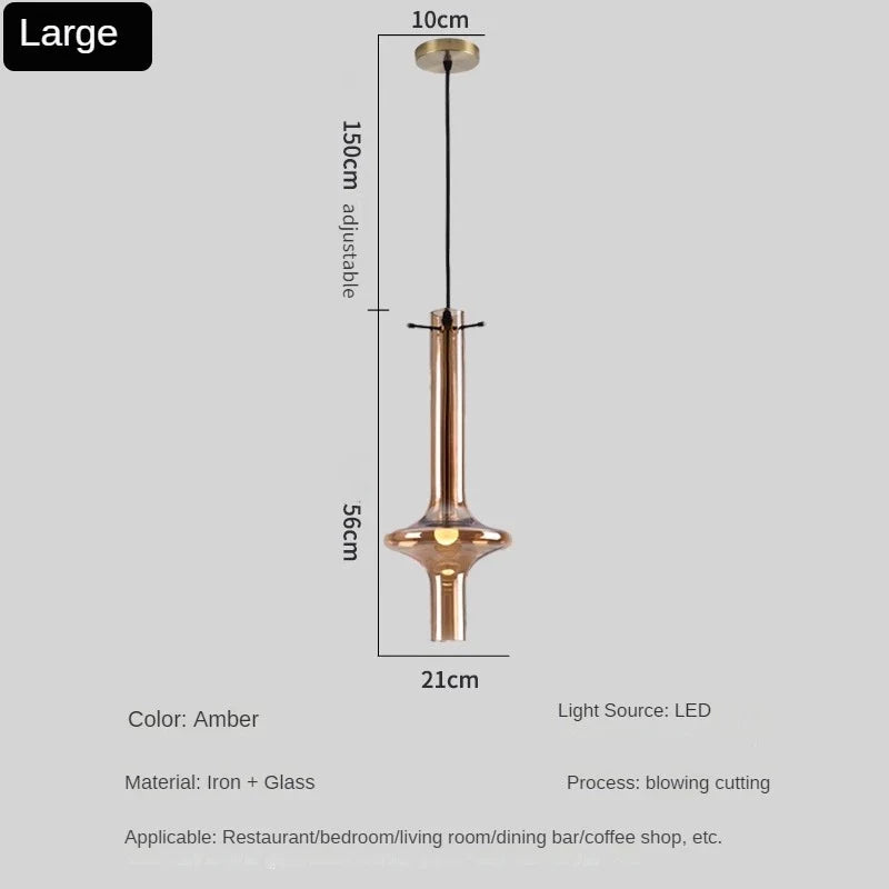 Glass light fixture with bamboo seal artistic design for various spaces - Transparent-56cm / Warm White