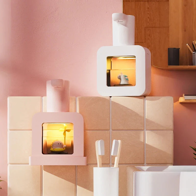 Cute automatic foam dispenser for children in cartoon