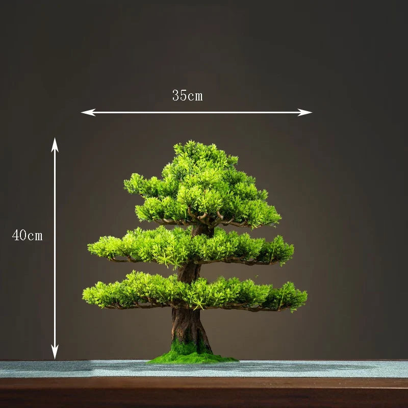 DIY Potted bonsai for Home Decoration, False Tree, Living Room, Chinese Style, Hotel Porch Landscape, Green Plant Decoration - view 6
