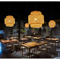 Hanging Lamp in Bamboo Chinese Style, 30cm, Decorative Light Nik, Ideal for Restaurant - No bulb