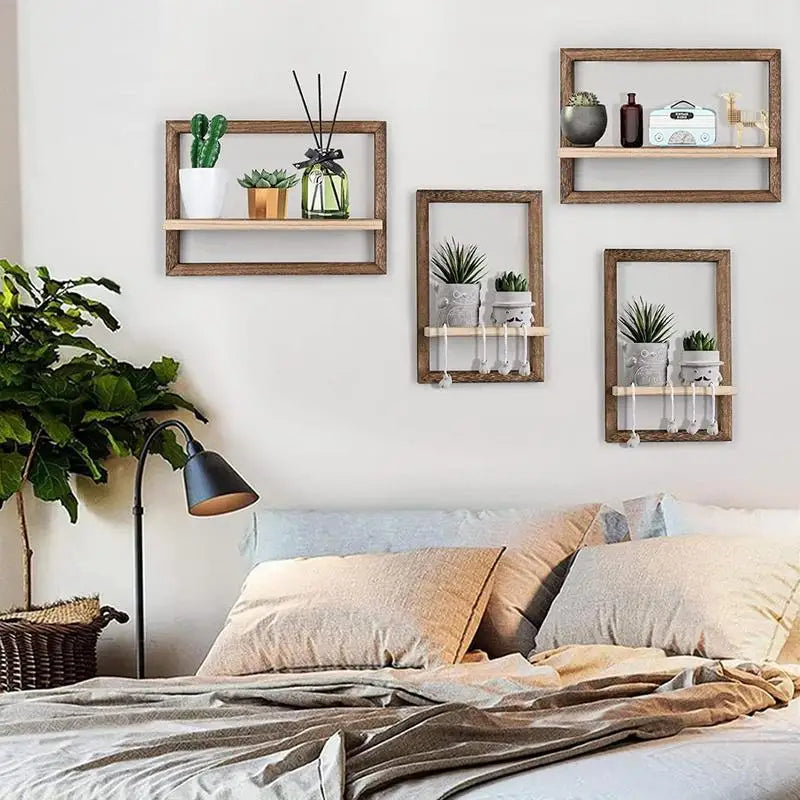 Wooden wall shelves for decorative storage - view 2