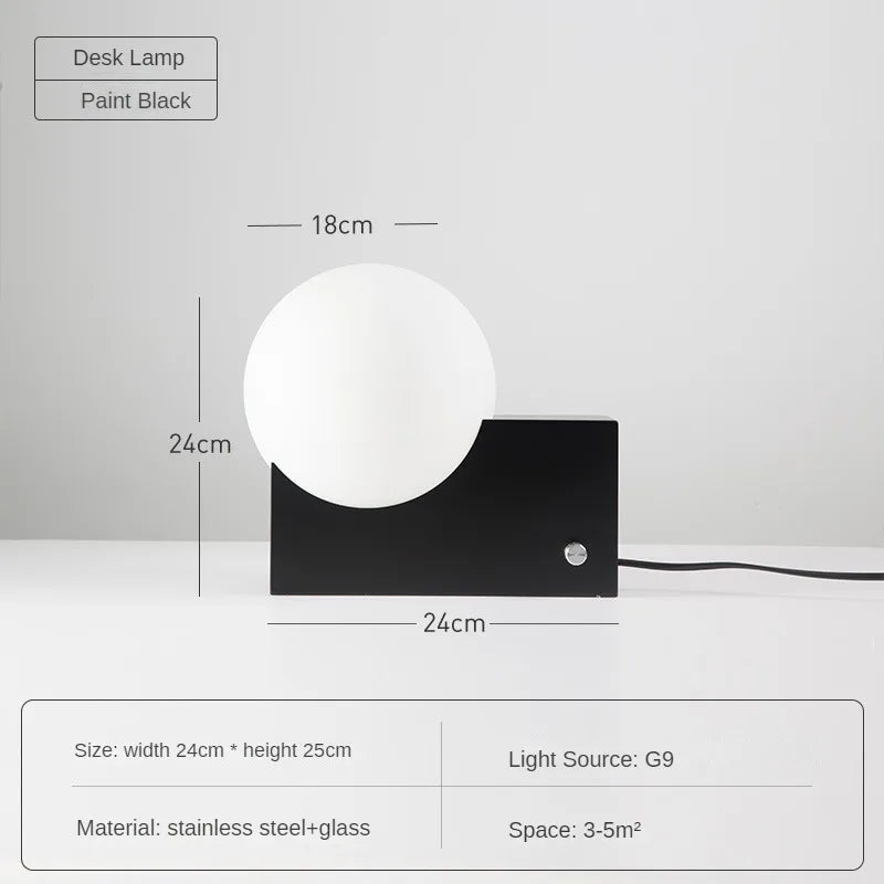 Creative wall sconce in stainless steel for modern interior - Warm White (2700-3500K) / Black Desk Lamp