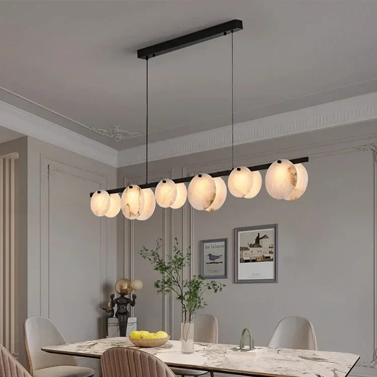 Modern pendant light in marble and copper for interior decoration - view 3