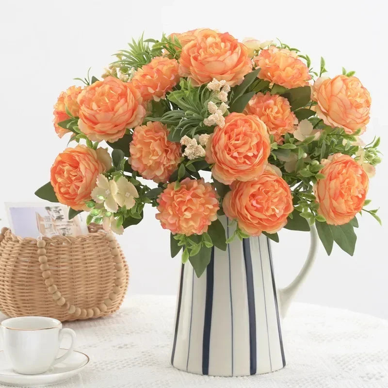 Bouquet of artificial hortensias and peonies for interior decoration - view 5