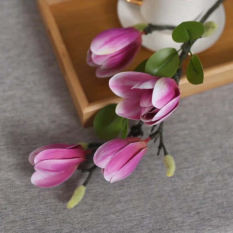 Artificial flowers magnolias for outdoor floral decoration