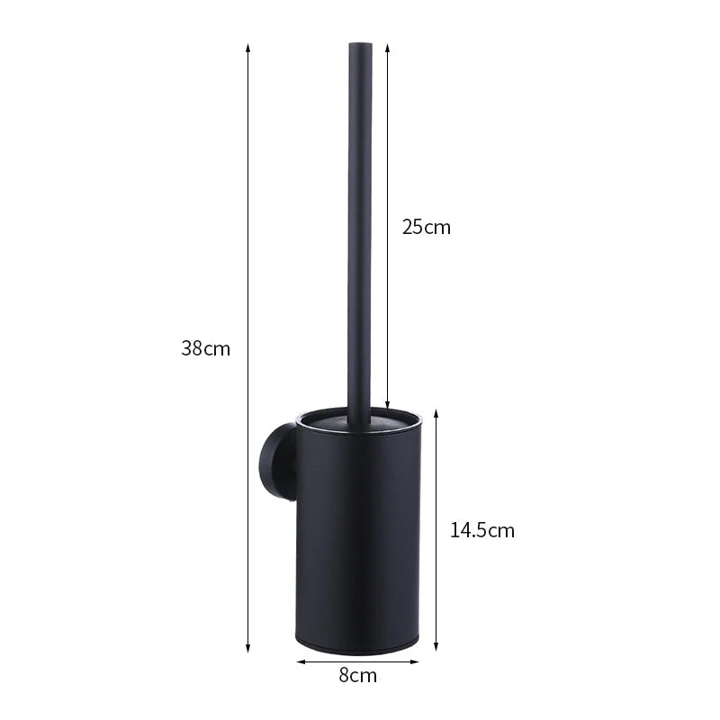 Stainless steel brush with bathroom cleaning support - Black