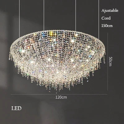 Retro Crystal Chandelier for Sophisticated Interior Lighting - Dimmable / Dia120cm / Blue Crystal