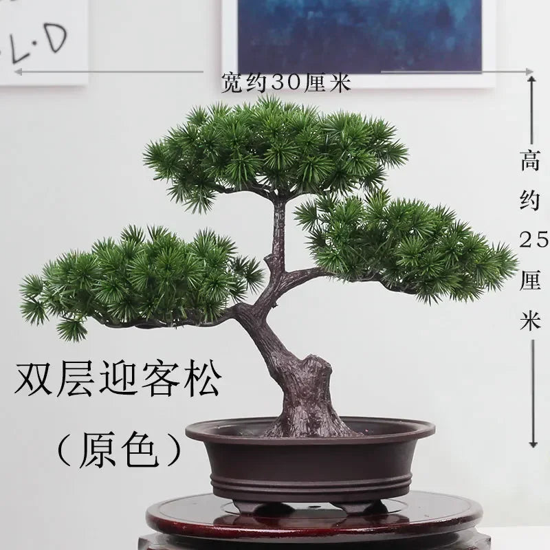 Energetic Artificial Bonsai Plant for Home Decor - Primary Pine Color