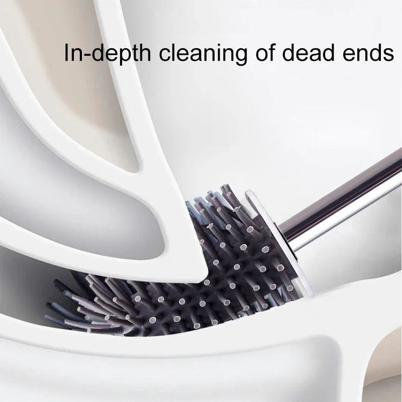 Silicone toilet brush with wall or foot support - view 4