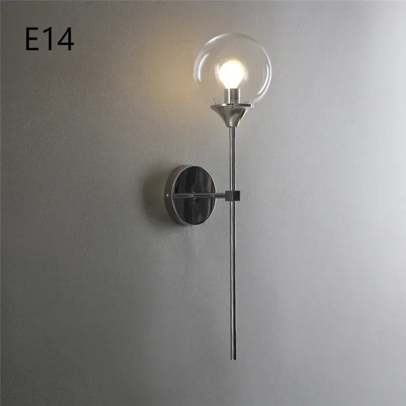 Modern wall sconce in glass and chrome gold for interior decoration - A Light Chrome / Glass Ball 15cm / No Bulb
