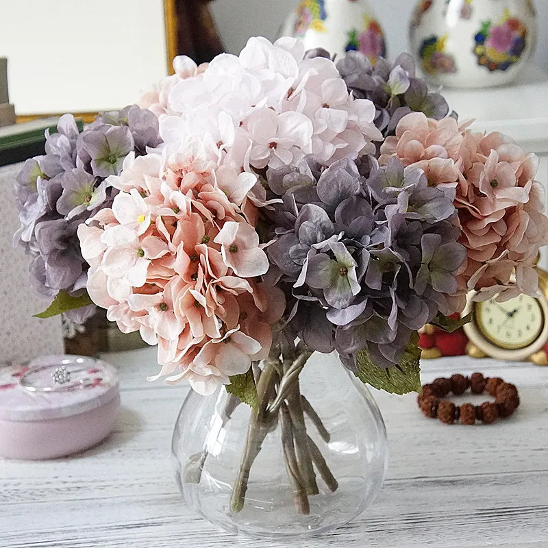 Silk hortensia bouquet for interior decoration and wedding - view 5