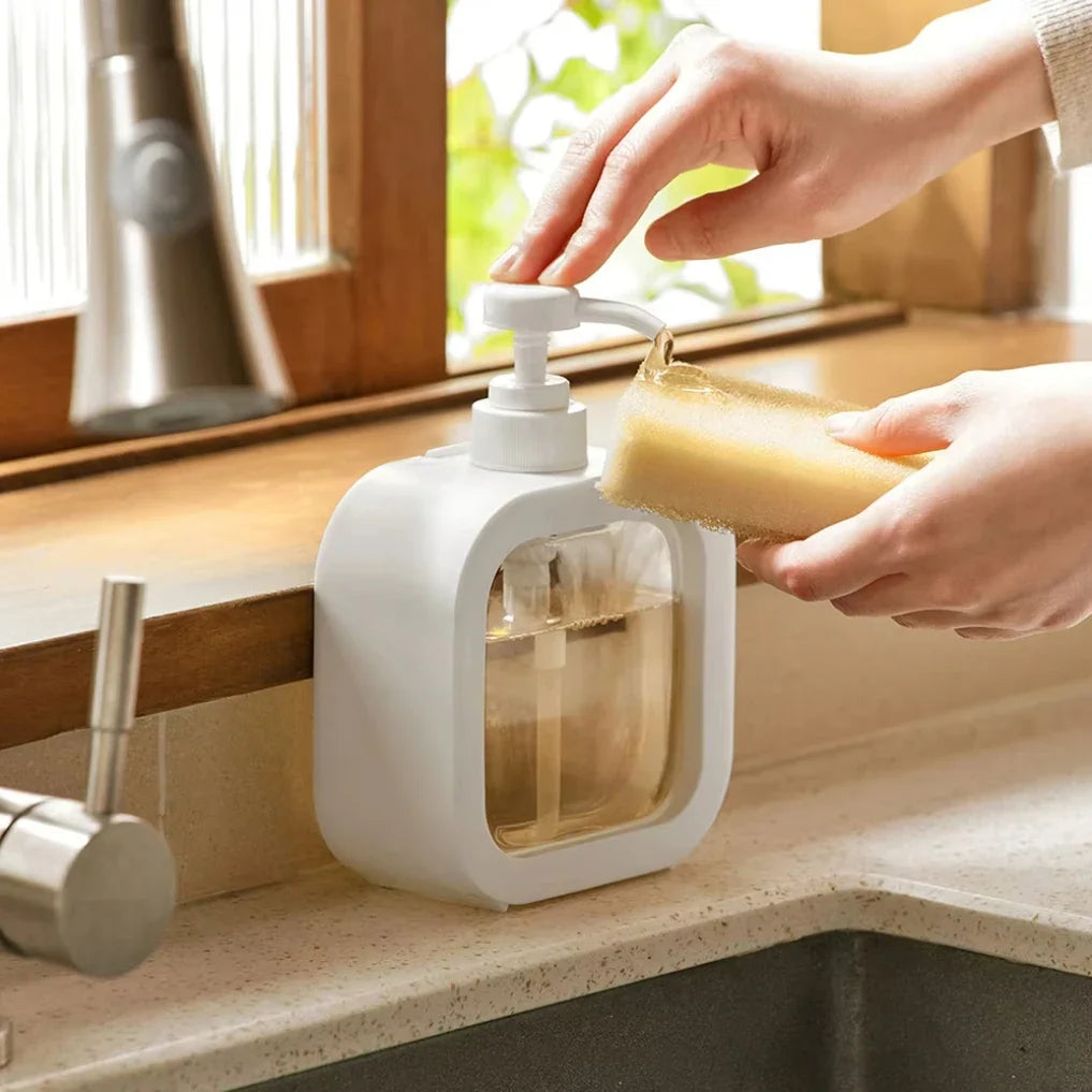 A large-capacity soap dispenser bottle, transparent visible plastic press bottle, suitable for travel, kitchen, bathroom - view 2
