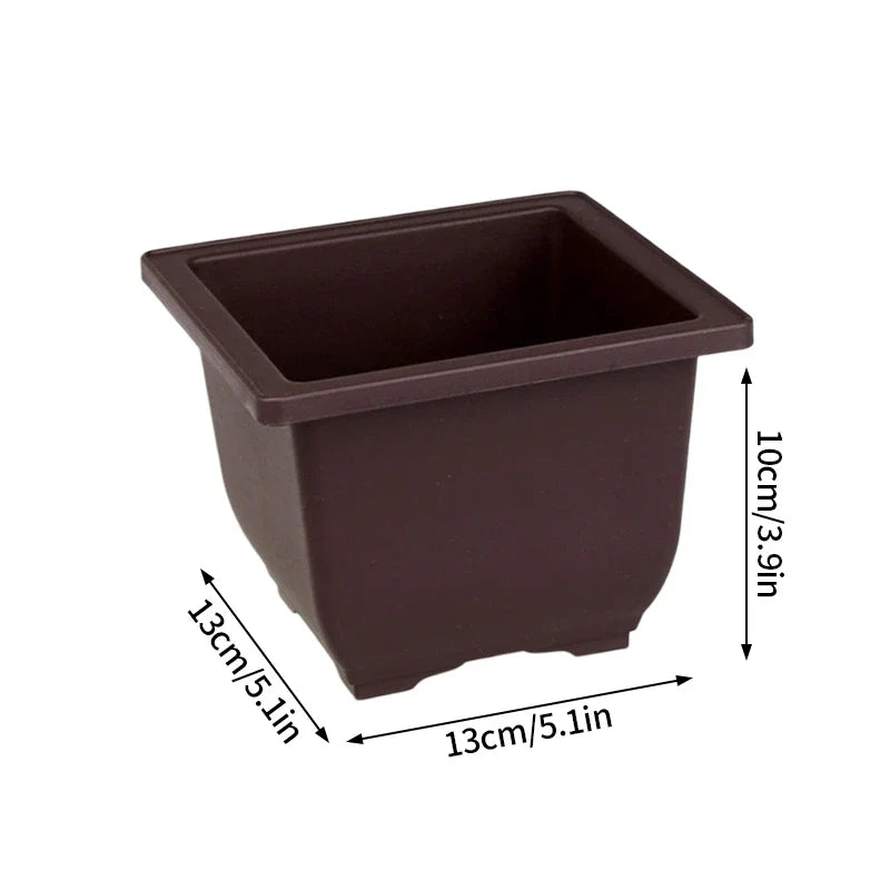 Rectangular flower pots imitation clay for outdoor garden - A square-S / As Shown In Photo